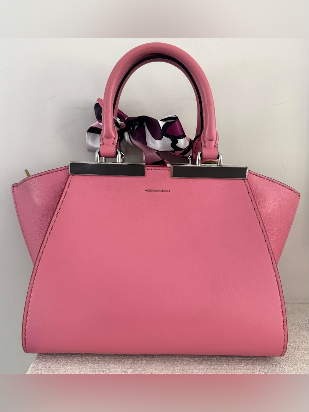 FENDI Petite 3Jours Pink Leather Satchel Crossbody COA - Picture 3 of 13